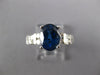 ESTATE 3.54CT DIAMOND & AAA SAPPHIRE 14KT WHITE GOLD OVAL ENGAGEMENT RING #27327