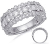 WIDE 1.24CT DIAMOND 14KT WHITE GOLD 3D MULTI ROW ROUND FILIGREE ANNIVERSARY RING