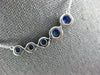 .97CT DIAMOND & AAA SAPPHIRE 18K WHITE GOLD 3D 5 STONE SIDEWAYS JOURNEY NECKLACE