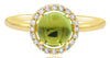 1.75CT DIAMOND & AAA PERIDOT 14KT YELLOW GOLD 3D CLASSIC ROUND HALO FLOWER RING