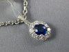 1.12CT DIAMOND & AAA SAPPHIRE 18KT WHITE GOLD 3D OVAL FLOWER FLOATING PENDANT