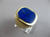 ESTATE EXTRA LARGE AAA LAPIS 18K YELLOW GOLD SQUARE BEZEL UNISEX FUN RING #28051