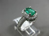 WIDE 1.30CT DIAMOND & AAA EMERALD 14KT WHITE GOLD OVAL HALO ENGAGEMENT RING 2453
