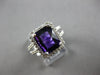 LARGE 4.95CT DIAMOND & AAA AMETHYST 14KT WHITE GOLD SQUARE HALO ENGAGEMENT RING