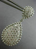 ESTATE LARGE 2.94CT DIAMOND 14K WHITE GOLD 3D CLUSTER TEAR DROP HANGING EARRINGS