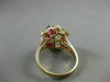 ANTIQUE WIDE 1.33CT DIAMOND & AAA RUBY 14KT YELLOW GOLD MULTI SHAPE RING #22051