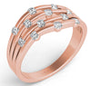 ESTATE .46CT DIAMOND 14KT ROSE GOLD 3D CLASSIC MULTI ROW ETOILE FUN RING
