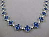 LARGE 22.02CT DIAMOND & AAA SAPPHIRE 18KT WHITE GOLD 4 LEAF CLOVER LOVE NECKLACE