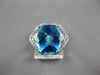 LARGE 4.63CT DIAMOND & AAA BLUE TOPAZ 14KT WHITE GOLD CUSHION & ROUND FUN RING