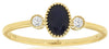 ESTATE .63CT DIAMOND & AAA SAPPHIRE 14K YELLOW GOLD OVAL & ROUND ENGAGEMENT RING