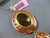 ESTATE 10.25CT DIAMOND & CITRINE 14KT YELLOW GOLD ORANGE ENAMEL FILIGREE PENDANT