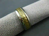 ESTATE WIDE 14KT TWO TONE GOLD HAMMER MATT SHINNY LOOK MENS WEDDING RING #1011