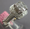 LARGE 1.16CT DIAMOND 18K WHITE GOLD 3D ROUND & BAGUETTE FILIGREE ENGAGEMENT RING