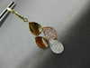 ESTATE .66CT DIAMOND 14K TRI COLOR GOLD 3D TEAR DROP LEVER BACK HANGING EARRINGS
