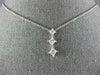 ESTATE .75CT DIAMOND 14KT WHITE GOLD PRINCESS PAST PRESENT FUTURE PENDANT #1738