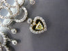 ESTATE LARGE 3.66CT DIAMOND 18KT TWO TONE GOLD CHANDELIER HEART HANGING EARRINGS