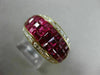 ESTATE WIDE 5.30CT DIAMOND & AAA RUBY 18K YELLOW GOLD INVISIBLE ANNIVERSARY RING