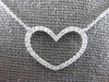 ESTATE 0.32CT DIAMOND 18KT WHITE GOLD 3D CLASSIC OPEN HEART LOVE NECKLACE