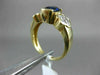 ESTATE WIDE .80CT DIAMOND & AAA SAPPHIRE 14KT 2 TONE GOLD SEMI BEZEL FLOWER RING