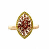 EXTRA LARGE .26CT PINK & FANCY YELLOW DIAMOND 18KT ROSE GOLD 3D MULTI SHAPE RING