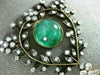 ANTIQUE EXTRA LARGE 33.60CT OLD MINE DIAMOND & AAA EMERALD 14KT GOLD NECKLACE