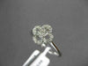 ANTIQUE SMALL .16CT DIAMOND 14KT WHITE GOLD FLORAL FOUR PETAL PAVE CLUSTER RING