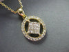 ESTATE .60CT DIAMOND 18KT YELLOW GOLD HALO DIAMOND SHAPE PENDANT & CHAIN #22218