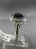 ESTATE LARGE 3.53CT DIAMOND & AMETHYST 14KT WHITE GOLD 3D HALO ENGAGEMENT RING