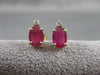ANTIQUE 1.49CTW DIAMOND RUBY 14KT YELLOW GOLD OVAL STUD POST EARRINGS #4484