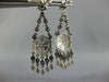 1.62CT WHITE & CHOCOLATE FANCY DIAMOND 14KT WHITE GOLD HEXAGON HANGING EARRINGS