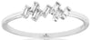 ESTATE .10CT DIAMOND 14KT WHITE GOLD 3D BAGUETTE SEVEN STONE DIAGONAL FUN RING