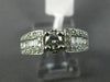 ESTATE .90CT ROUND & BAGUETTE DIAMOND 14KT WHITE GOLD FOUR PRONG ENGAGEMENT RING