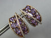 3.90CT DIAMOND & AAA AMETHYST 14K ROSE GOLD MULTI SHAPE CLIP ON HANGING EARRINGS