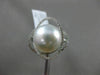 ESTATE LARGE .36CT DIAMOND 14KT WHITE GOLD 3D SOUTH SEA PEARL OPEN FLOWER RING