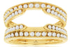 WIDE .6CT DIAMOND 14K YELLOW GOLD 4 ROW CHANNEL FILIGREE INSERT ANNIVERSARY RING