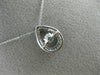 ESTATE .12CT DIAMOND 14K WHITE GOLD 3D CLUSTER TEAR DROP DANCING DIAMOND PENDANT