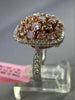 ESTATE EXTRA LARGE 3.10CT MULTI COLOR DIAMOND 18KT WHITE & ROSE GOLD SQUARE RING