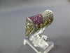 WIDE 1.13CT DIAMOND & AAA SAPPHIRE 18KT WHITE GOLD MULTI ROW FILIGREE BOW RING