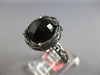 ESTATE AAA BLACK ONYX 14KT BLACK GOLD 3D CLASSIC SOLITAIRE FILIGREE FUN RING