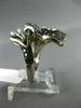 ESTATE LARGE 2.0CT BLACK & WHITE DIAMOND 14K WHITE & BLACK GOLD FLOWER LEAF RING