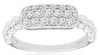 ESTATE .50CT DIAMOND 14K WHITE GOLD 3D ROUND 3 ROW PAVE OVAL MULTI BEAD FUN RING