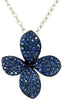 ESTATE 1.29CT AAA SAPPHIRE 18KT WHITE GOLD BUTTERFLY FLOWER FUN FLOATING PENDANT