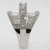 EXTRA LARGE 4.44CT DIAMOND 18KT WHITE GOLD ROUND & BAGUETTE BALLERINA LOVE RING