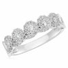 ESTATE .53CT DIAMOND 14KT WHITE GOLD 3D ROUND MULTI FLOWER SWIRL FUN RING