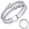 ESTATE .42CT DIAMOND 14KT WHITE GOLD 3D PEAR SHAPE & ROUND 2 ROW FUN RING