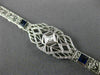ANTIQUE 1.22CT DIAMOND & AAA SAPPHIRE 14K WHITE GOLD 3D FILIGREE BRACELET #21631
