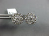 ESTATE LARGE .93CT DIAMOND 14KT WHITE GOLD 3D CLUSTER FLOWER STUD EARRINGS #3060