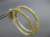LARGE 2.91CT DIAMOND 18KT YELLOW GOLD INSIDE OUT SHARE PRONG OVAL HOOP EARRINGS