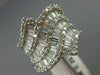 ESTATE LARGE 3.52CT ROUND & BAGUETTE DIAMOND 18KT WHITE GOLD 3D MULTI WAVE RING