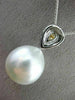 .77CT WHITE & FANCY YELLOW DIAMOND & AAA PEARL DIAMOND 18K WHITE GOLD PENDANT